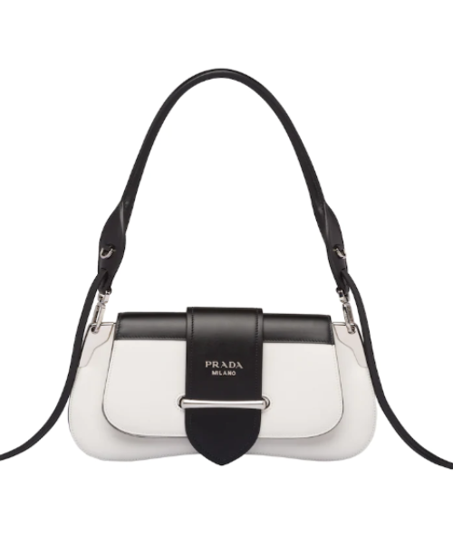 Prada Sidonie Leather Shoulder Bag White / Black – newlookbag