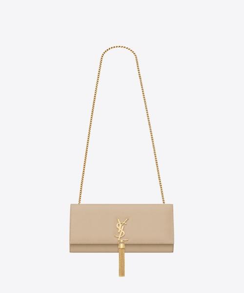 Saint Laurent Kate Medium With Tassel In Smooth Leather Powder