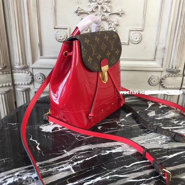 LV Hot Springs Backpack Patent Leather Red