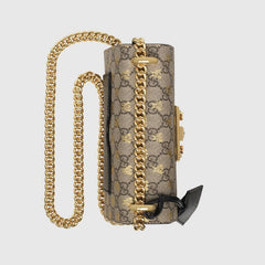 Gucci Padlock Small GG Bees Shoulder Bag Beige Ebony