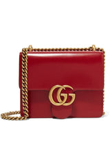 Gucci GG Small Marmont Leather Shoulder Bag Red