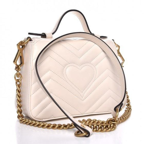 Gucci GG Marmont Small Top Handle Bag White Gucci GG Marmont Small Top Handle Bag White