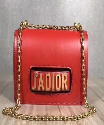 J’Adior Calfskin Flap Bag Red