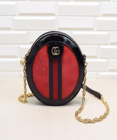 Gucci Ophidia Mini Round Shoulder Bag Red