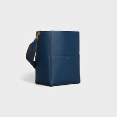 Celine Sangle Bucket Bag In Soft Grained Calfskin Deep Blue