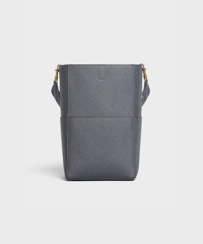 Celine Sangle Bucket Bag In Soft Grained Calfskin Grey