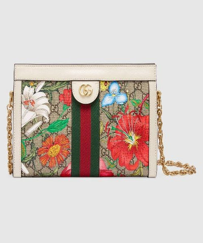Gucci ophidia GG Flora Small Shoulder Bag white