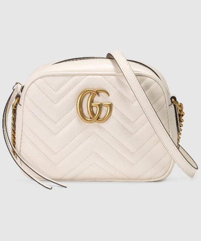 Gucci GG Marmont Small Matelassé Shoulder Bag White