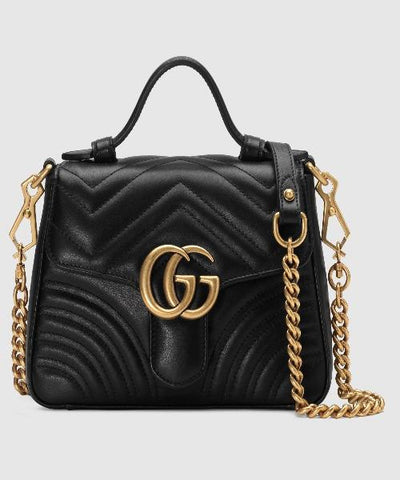 Gucci GG Marmont Mini Top Handle Bag Black