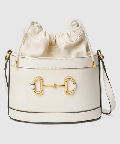 Gucci 1955 Horsebit Bucket Bag White