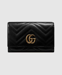 Gucci GG Marmont Chevron Continental Wallet Black
