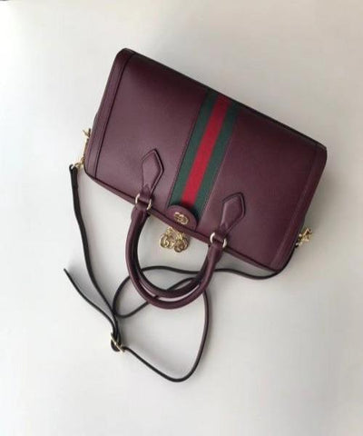 Gucci Ophidia Medium Top Handle Bag Burgundy