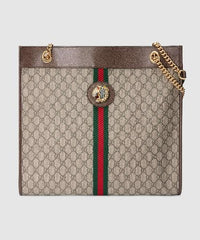 Gucci Exclusive Rajah GG Tote GG Supreme Beige Black