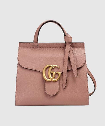 Gucci GG Marmont Small Top Handle Bag Lightweight Leather Dusty Pink