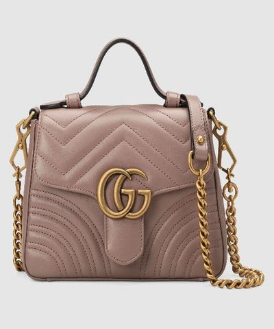 Gucci GG Marmont Mini Top Handle Bag Dusty Pink