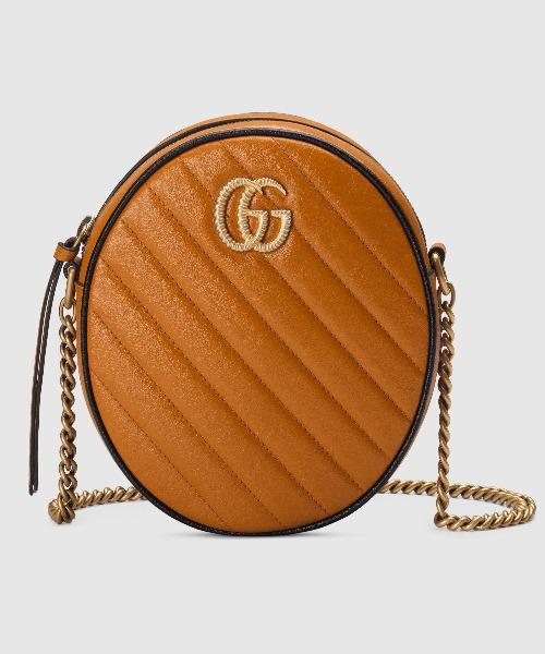 Gucci GG Marmont Mini Round Shoulder Bag Cognac – newlookbag