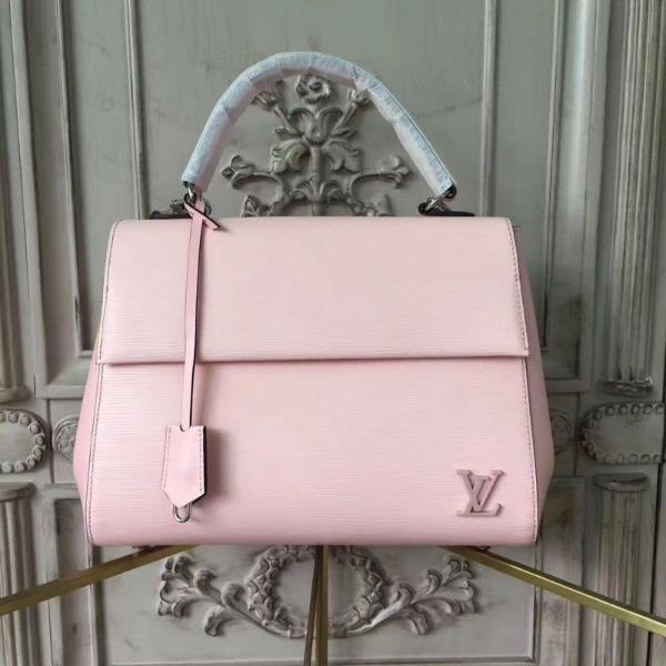 LV Cluny MM Bag Epi Leather Rose Ballerine