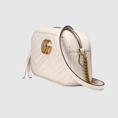 Gucci GG Marmont Small Matelassé Shoulder Bag White