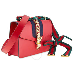 Gucci Sylvie Small Shoulder Bag Hibiscus Red