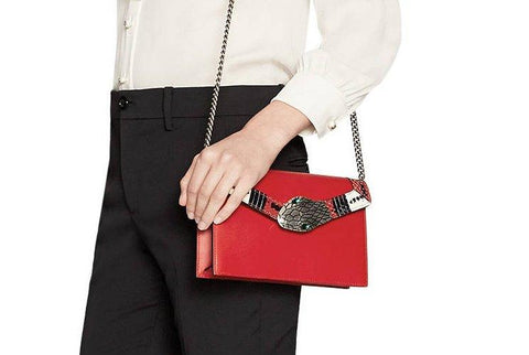 Gucci Lilith Leather Shoulder Bag Red