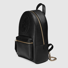 Gucci Soho Leather Chain Backpack Black