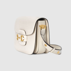 Gucci 1955 Horsebit Shoulder Bag White