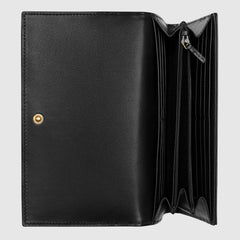 Gucci GG Marmont Chevron Continental Wallet Black