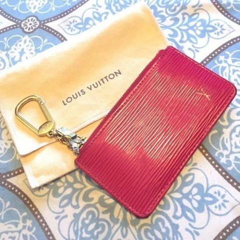 LV Key Pouch Epi Leather Coquelicot