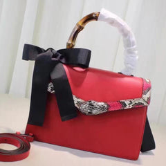 Gucci Lilith Leather Top Handle Bag Red