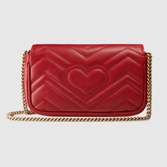 Gucci GG Marmont Matelassé Super Mini Bag Red