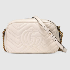 Gucci GG Marmont Small Matelassé Shoulder Bag White