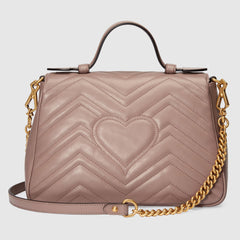 Gucci GG Marmont Small Top Handle Bag Dusty Pink Matelasé