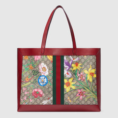 Gucci Ophidia GG Flora Medium Tote Red