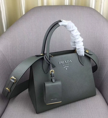Prada Monochrome Saffiano Leather Bag Grey