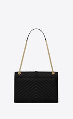 Saint Laurent Large Envelope Chain Bag Black