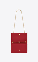 Saint Laurent Medium Kate Tassel Chain Bag Red Crocodile