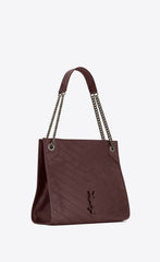 Saint Laurent Niki Medium Bag In Crinkled Vintage Leather Prunia