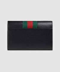 Gucci Sylvie Leather Zip Around Wallet Black