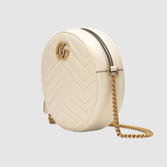 Gucci GG Marmont Mini Round Shoulder Bag White