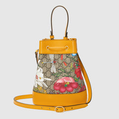 Gucci Ophidia GG Flora Small Bucket Bag Yellow