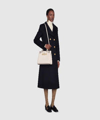 Gucci Zumi Grainy Leather Small Top Handle Bag White