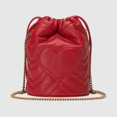 Gucci GG Matelassé Marmont Backpack Bag Hibiscus Red