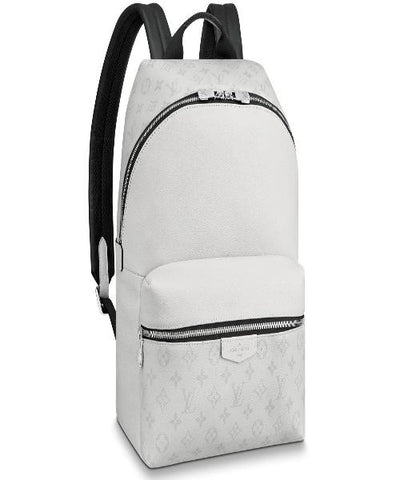 LV Discovery Backpack PM Taiga Leather Monogram White