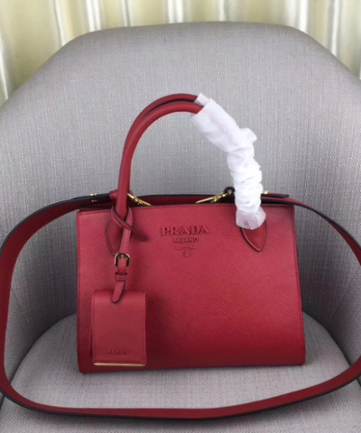 Prada Monochrome Saffiano Leather Bag Red