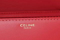 Celine Teen Triomphe Bag In Shiny Calfskin Red