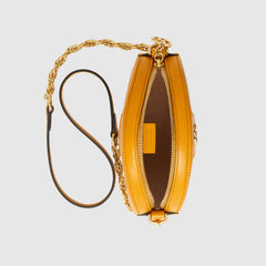 Gucci Ophidia GG Flora Mini Round Shoulder Bag Yellow