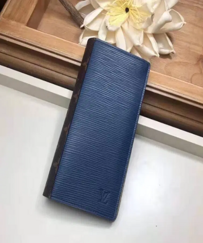 LV Brazza Wallet Epi Leather Blue