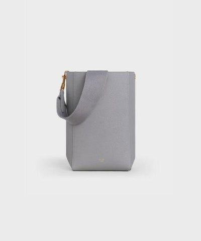 Celine Sangle Small Bucket Bag In Soft Grained Calfskin Grey