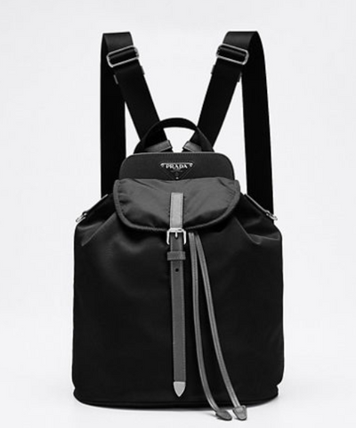 Prada Nylon And Saffiano Leather Backpack Black