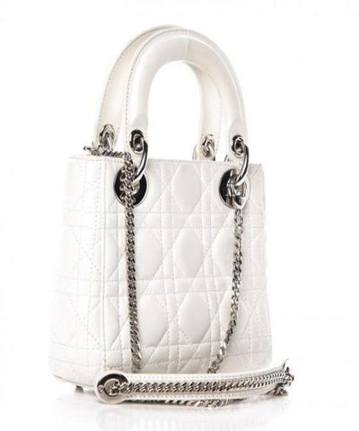 Mini Lady Dior Lambskin Bag Off-White